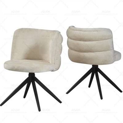 صندلی ناهار خوری پارچه مخملی بژ